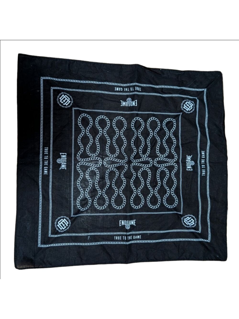 🎒BOGO🎒 End Game Black And Silver Bandana With Chain Link Print